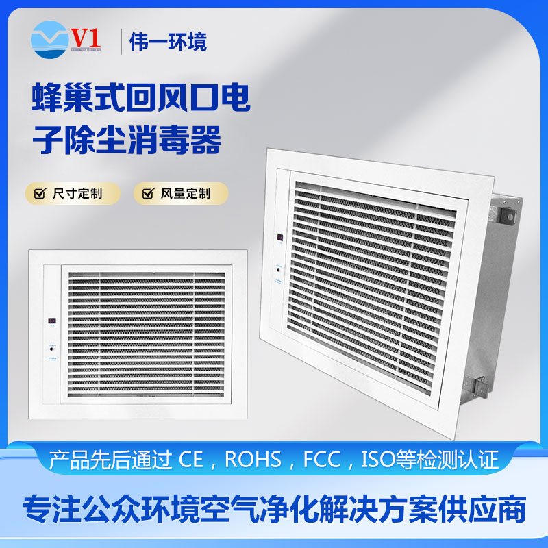 蜂巢式回风口电子除尘消毒器